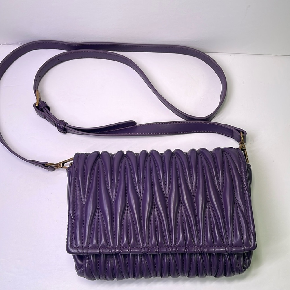 Montana West Purple Quilted Crossbody Bag